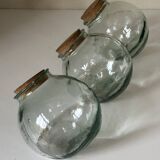 Set of 3 vintage glass candy jars from the 60s and 70s
