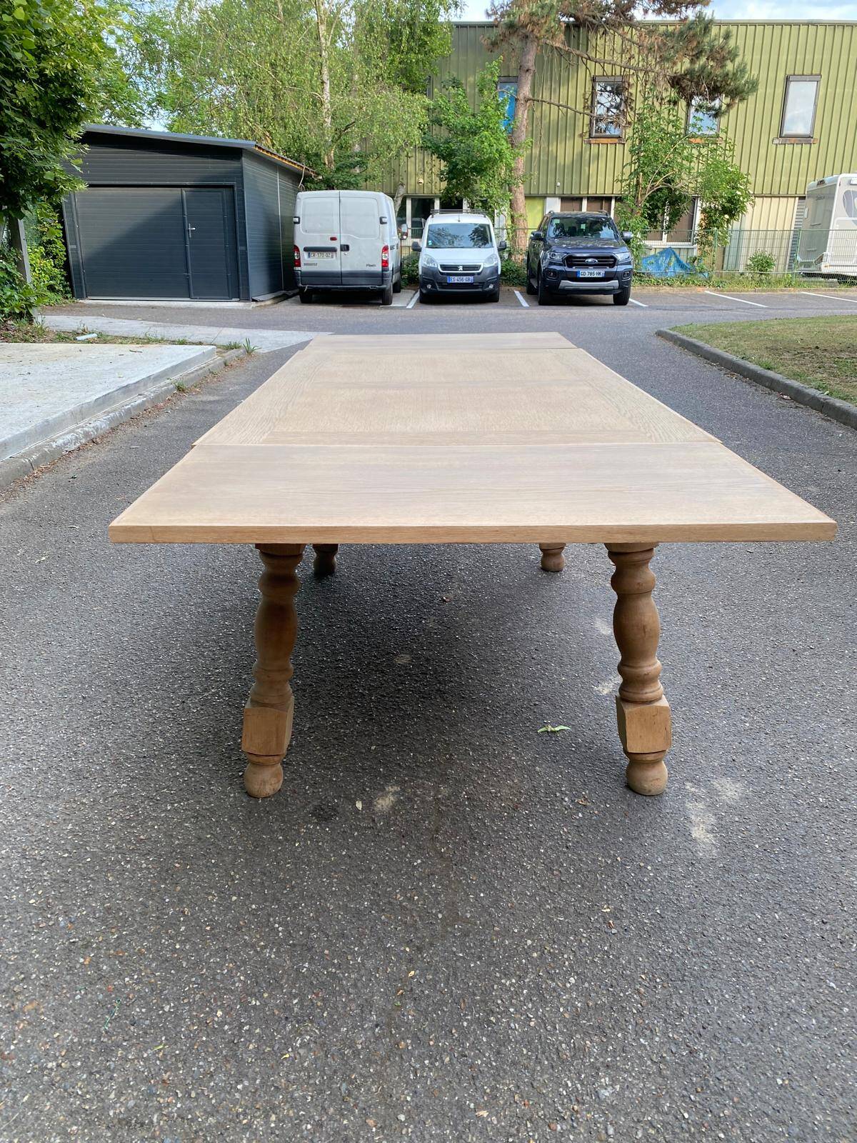 Renovated art deco extendable wooden dining table 235cm