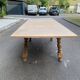 Table à manger extensible art déco rénovée en bois 235cm