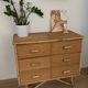 3-drawer rattan/bamboo chest of drawers attributed to Adrien Audoux and Frida Minnet. Circa 1950