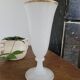 White opaline bowl with golden trim
