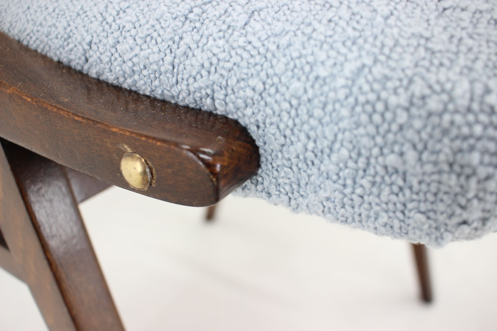 1960s Set of Four TON Beech Bentwood Dining Chairs in Bouclé, Czechoslovakia