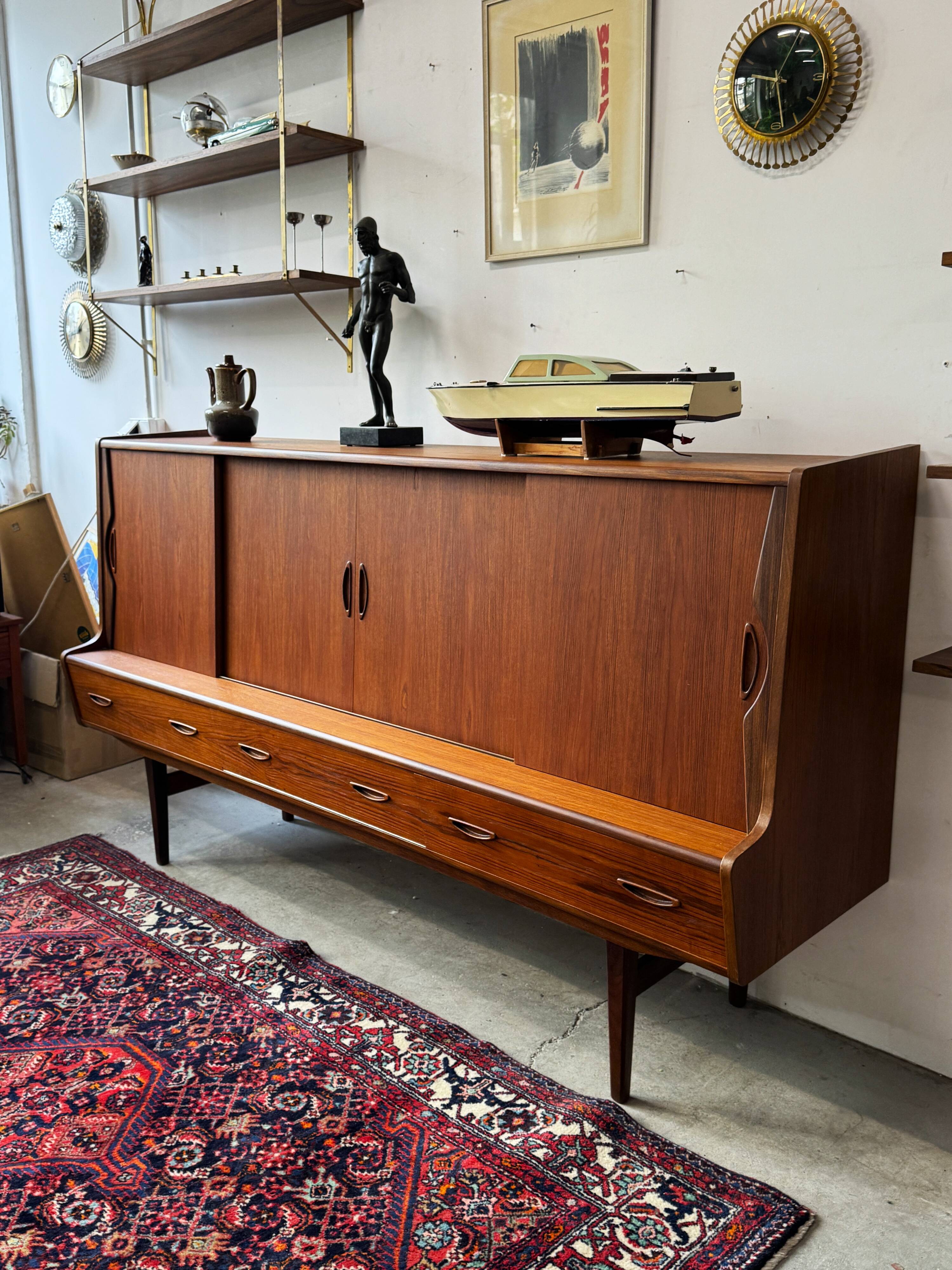 Teak Sideboard, Denmark 1960s/1970s, Mid-C Modern, Vintage