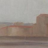 Oil painting on panel Florence View from San Frediano to Cestello early 1900