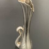 2 silver metal soliflores