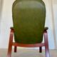 Vintage Swedish mid-century olive green leather lounge chair by Gote Møbler – 1970s