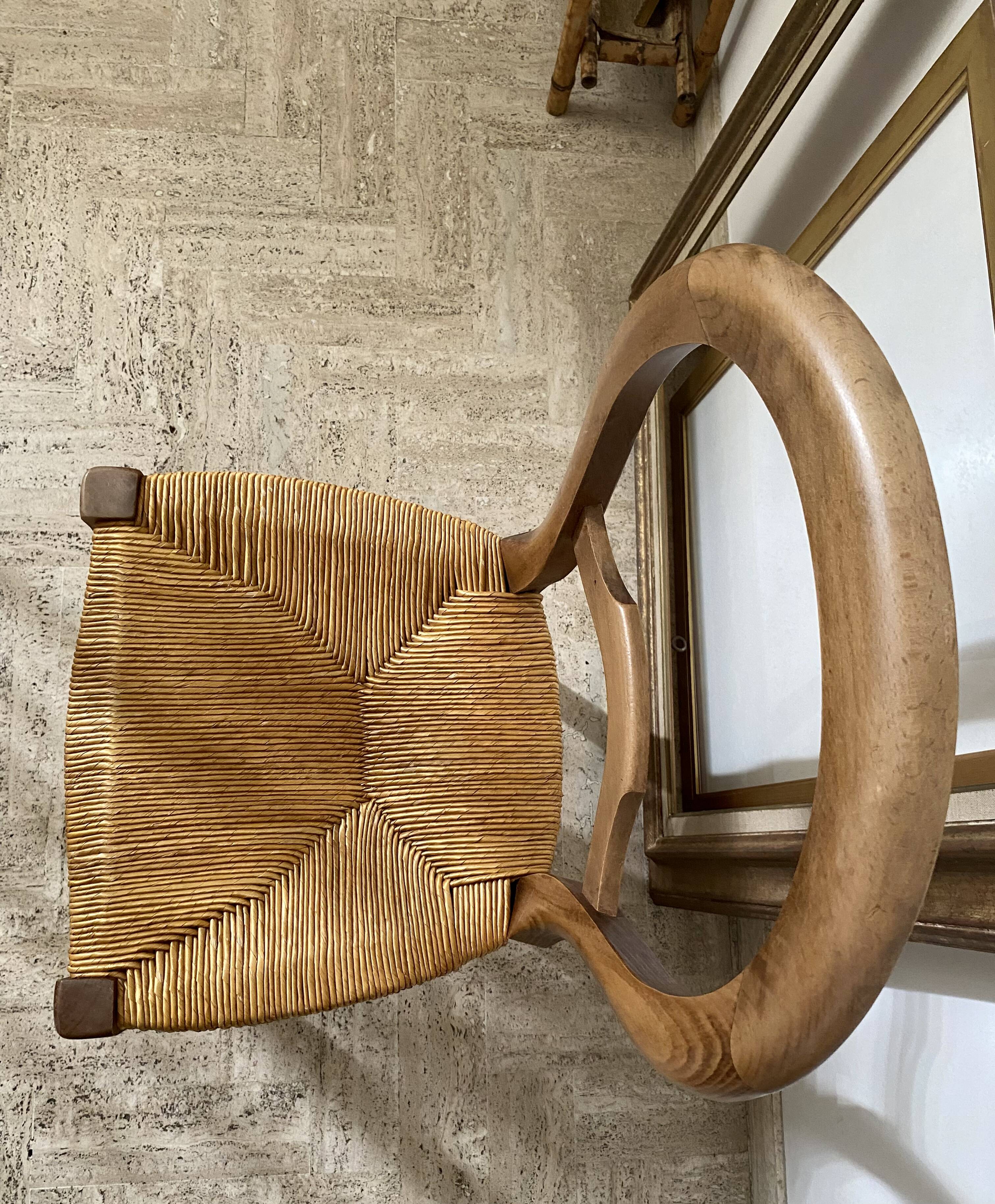 Deux chaises paillées création artisanale années 80