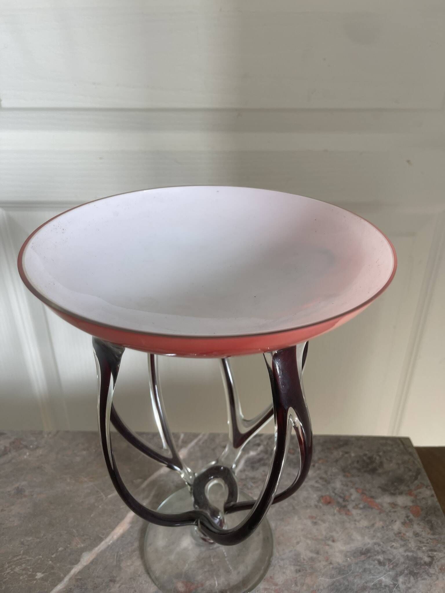 Antique Medusa Red Cup Vase Jozefina Krosno Octopus Blown Glass 30CM