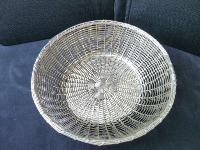 Breadbasket, banette in braided silver metal threads 23 cm