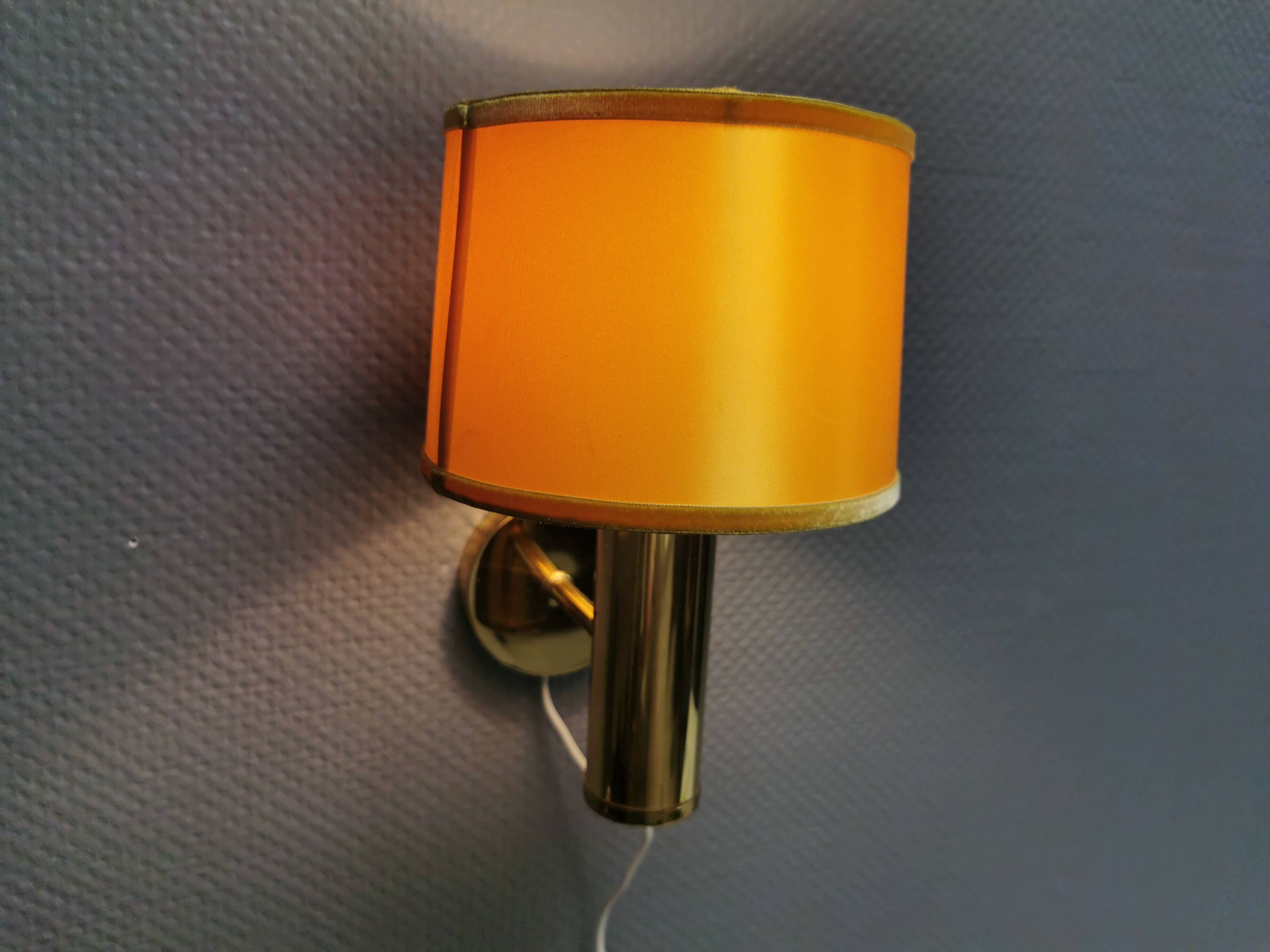 Stylish wall lamp in brass from MS lightning Denmark 1970-80s