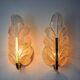 Pair of "leaf" wall lights by Carl Fagerlund, Murano glass, Germany, 1970