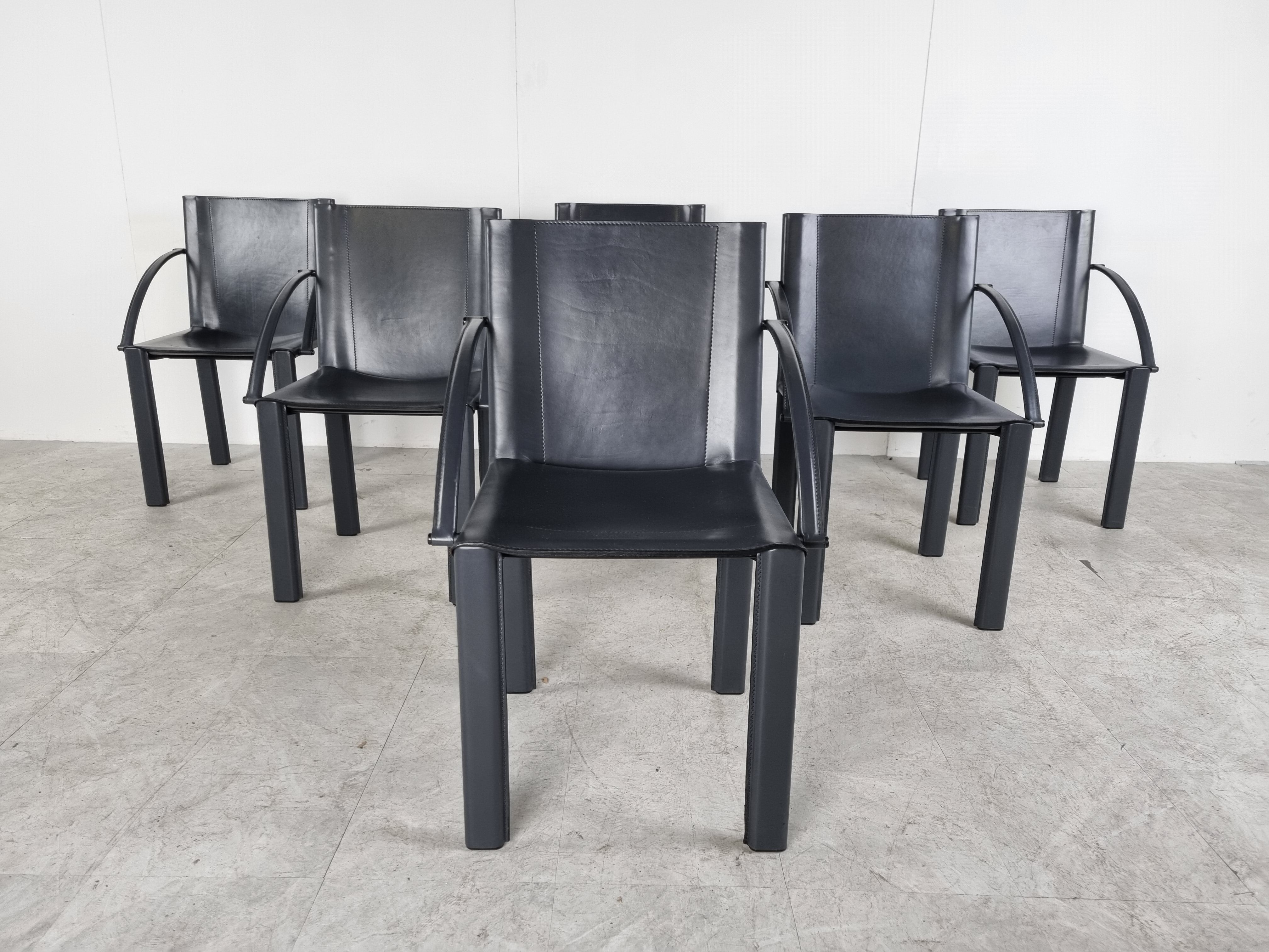 Carlo Bartoli dining chairs for Matteo Grassi, set of 6 - 1980s