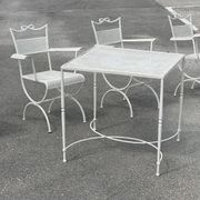 Ensemble de jardin  Maison Jansen en fer forgé  1960