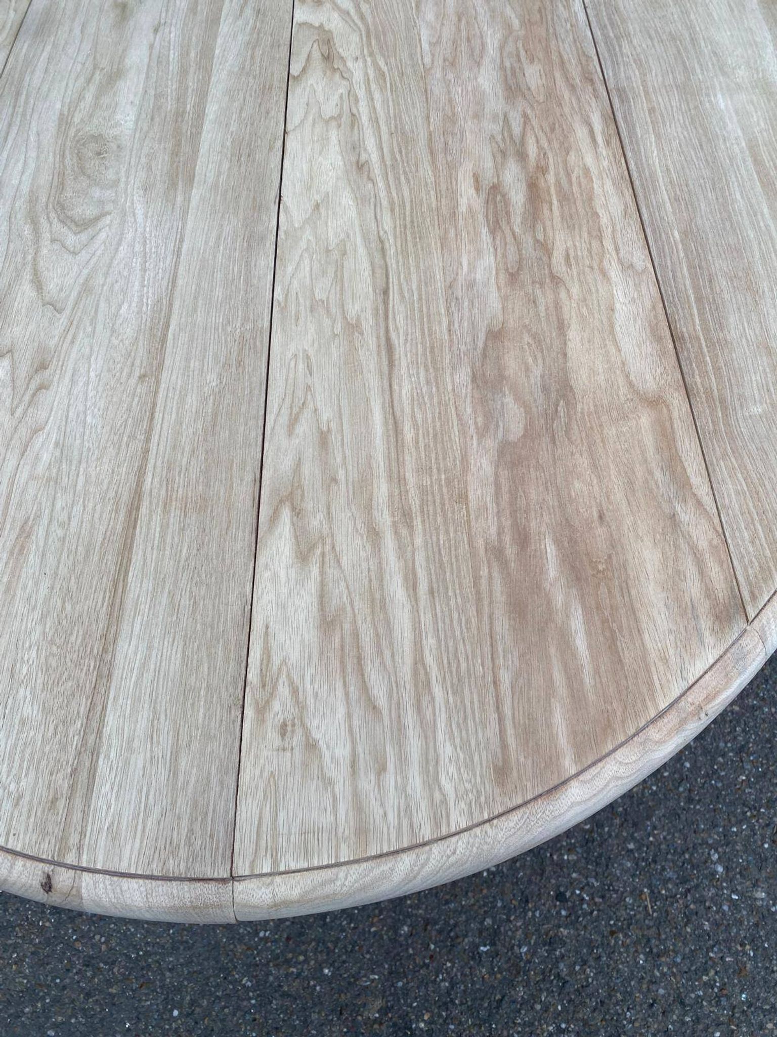 Renovated Louis Philippe round extendable dining table with flaps and 3 extensions.