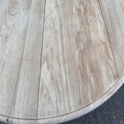 Renovated Louis Philippe round extendable dining table with flaps and 3 extensions.