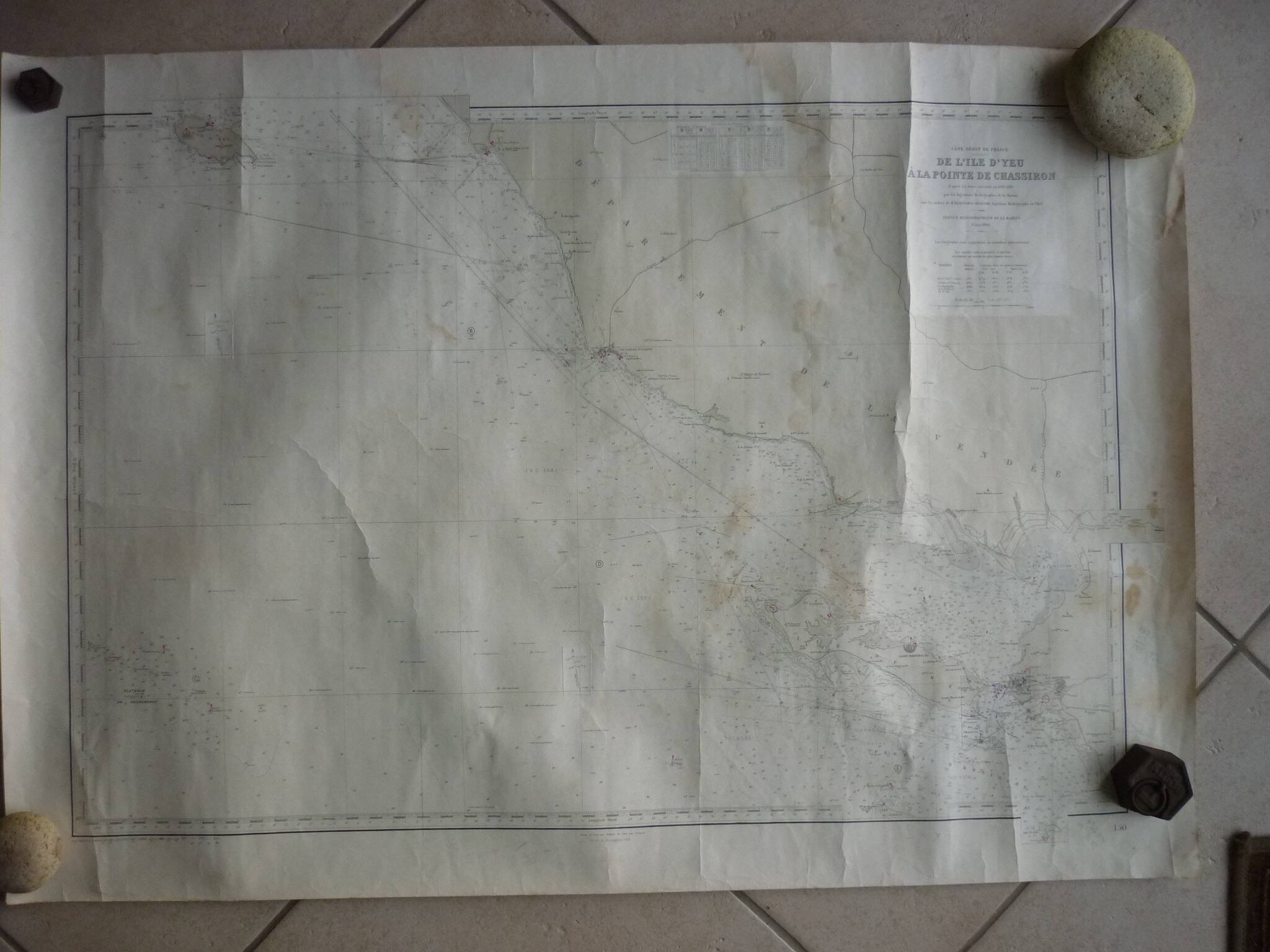 Navy chart no. 150 “from ile d’yeu to pointe de chassiron”