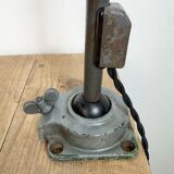 Industrial Grey Enamel Workshop Table Lamp from Siemens, 1950s