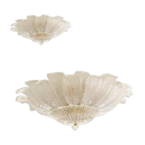 Italian impressive murano glass sputnik chandelier flush mount, lot of 2 or a pair of chandeliers