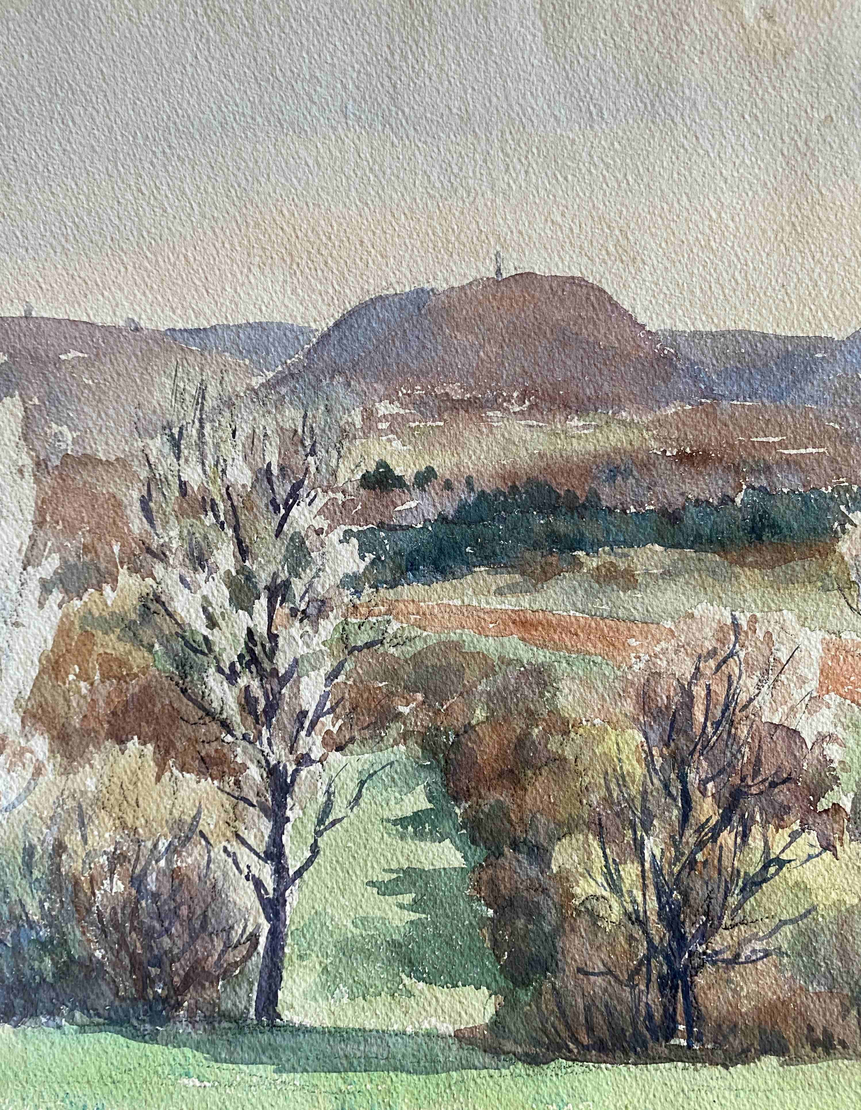 Watercolor painting maurice thevenin (1895-1967) "from santenay" burgundy