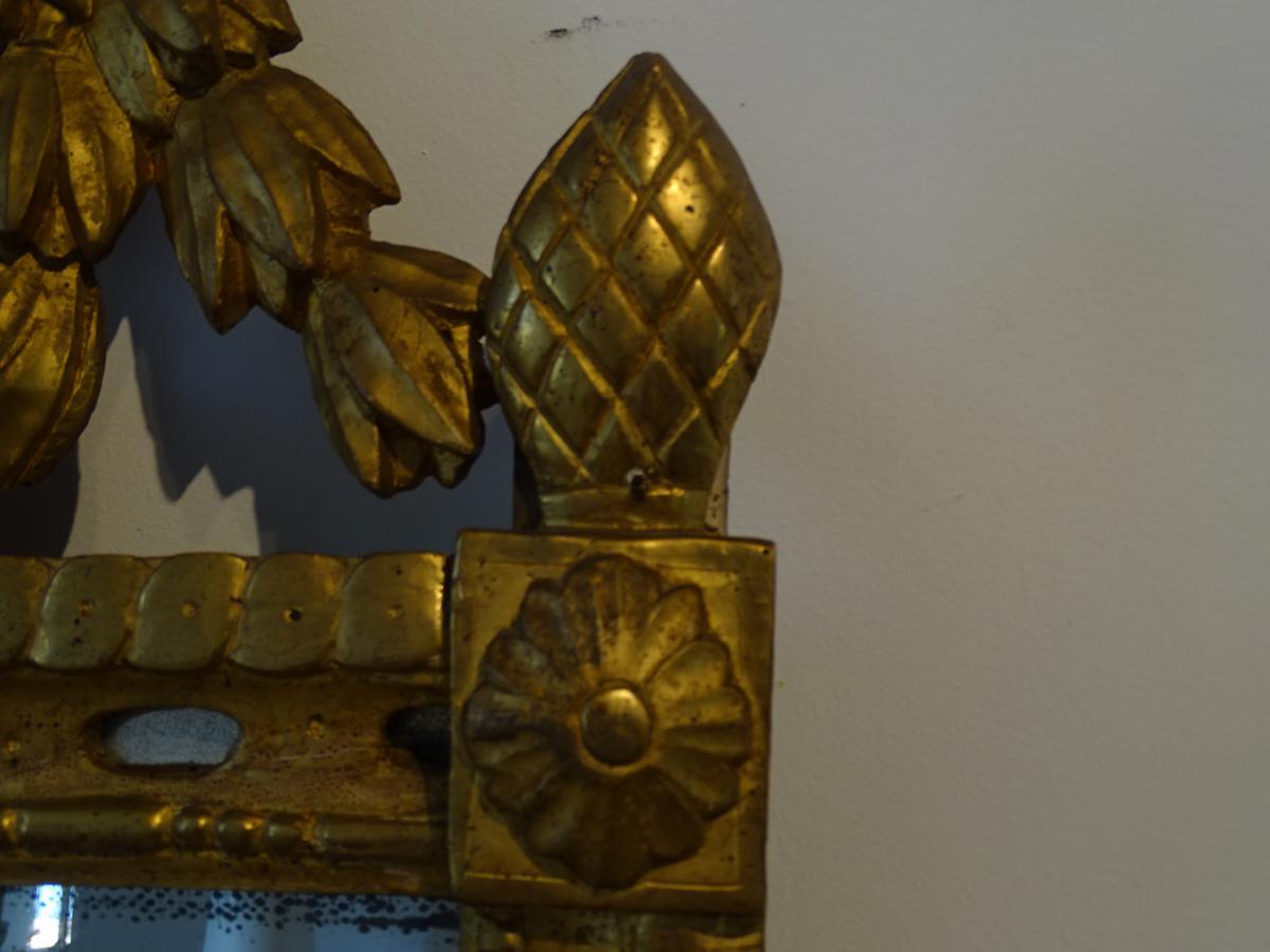 Mirror period gilded wood Louis XVI 57x105cm