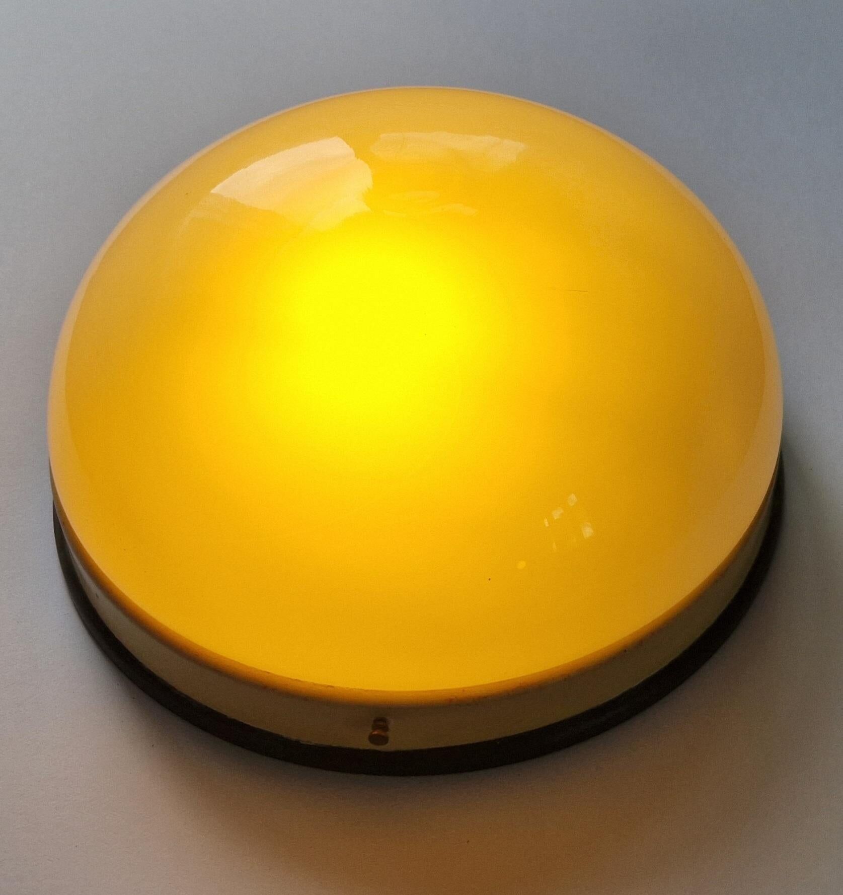 Pair of Midcentury Wall or Ceiling Lamps, Flush Mount, 1950s