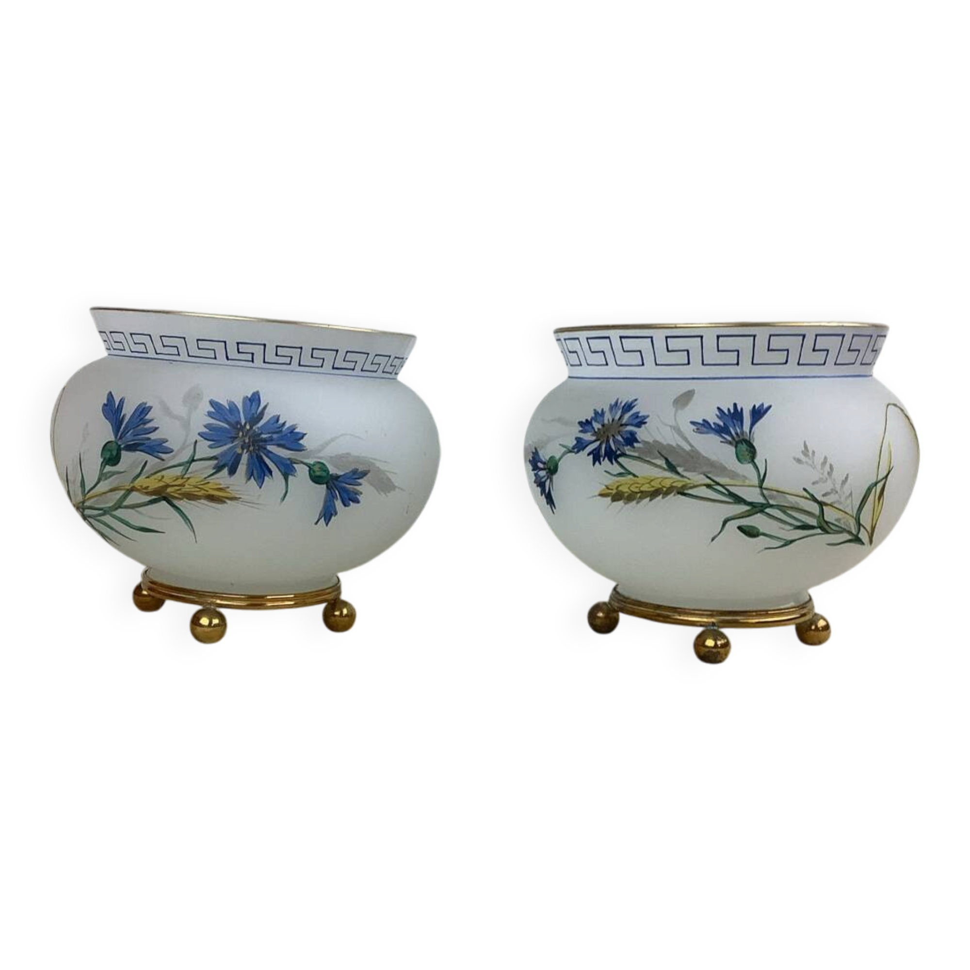 Two opaline glass cups