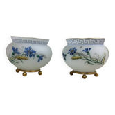 2 coupes en verre opalin