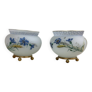 Two opaline glass cups
