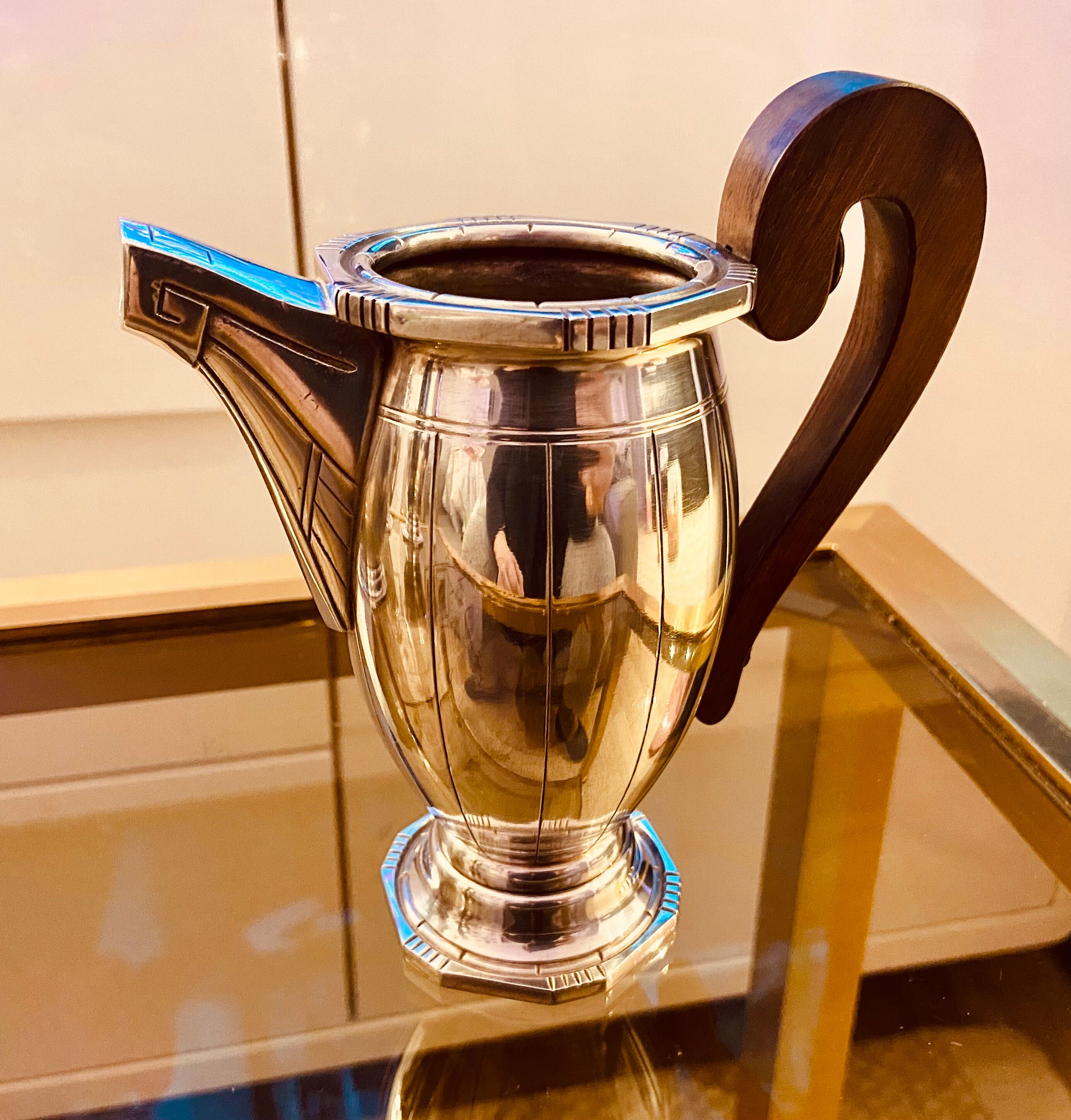 Art Deco coffee set in silver metal