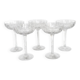 Set of 5 crystal champagne glasses from Saint-Louis | Gavarni model