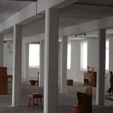 Modern Scandinavian style, Stump chair / "Kubstol" in pine, mid-20th century, 1950s.