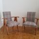 Pair of solid oak armchairs, 1950s.