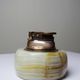 Small vintage copper and onyx table lighter, gold-plated metal and copper, 1960s-1970s