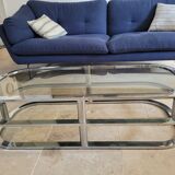 70s chrome coffee table