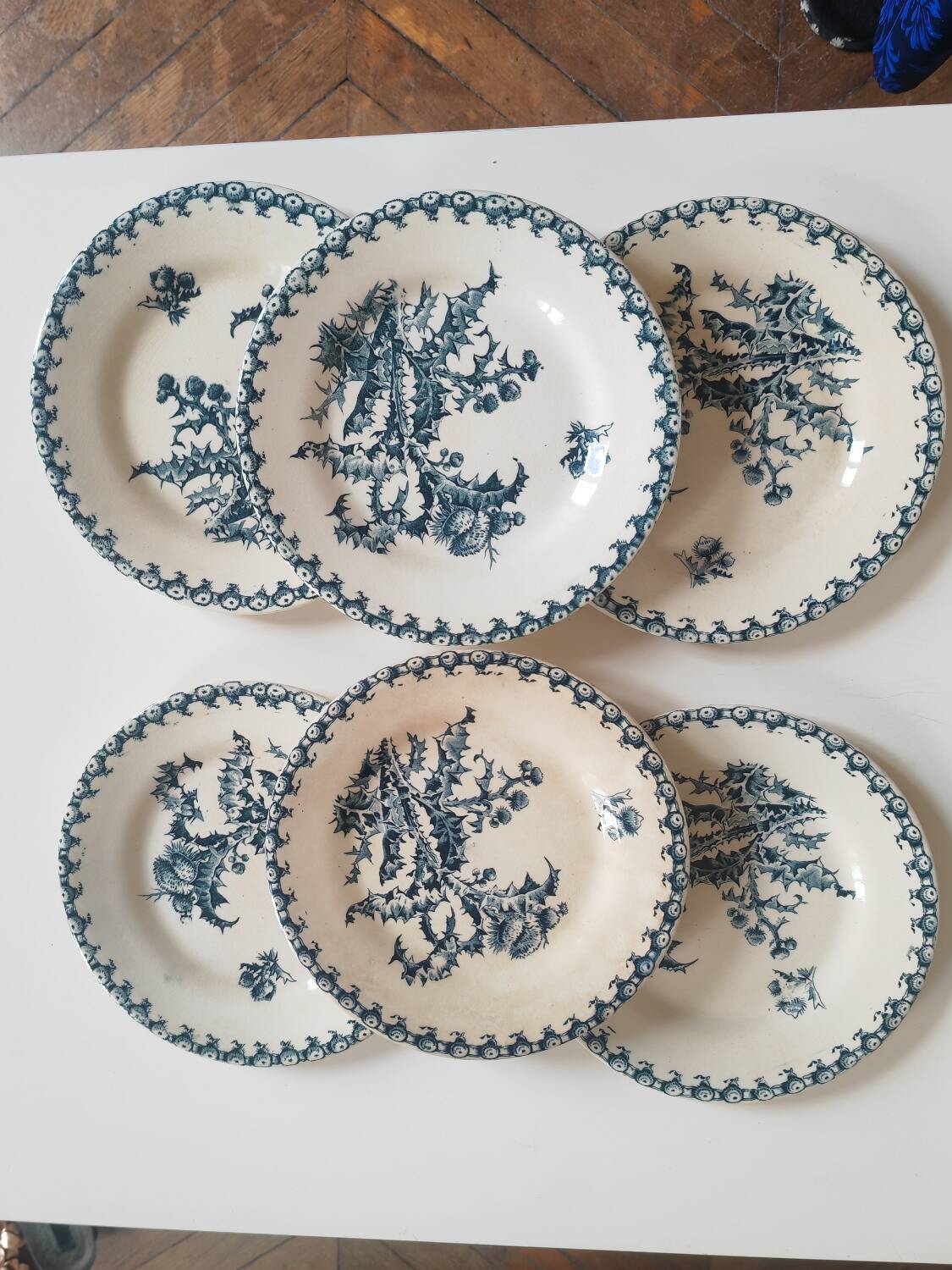 6 Gien plates from the 19th century