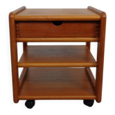 Small rollable teak chest of drawers from Dyrlund, Denmark, 1970s.