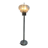 Vintage floor lamp: chrome & glass 'leclaire & schaefer'