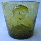 Vintage bubbled glass Biot ice bucket