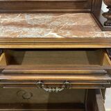 Gothic walnut sideboard with marble top, early 20th century