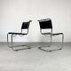 Set of 4 B33 leather chairs by Marcel Breuer, Thonet edition 1930
