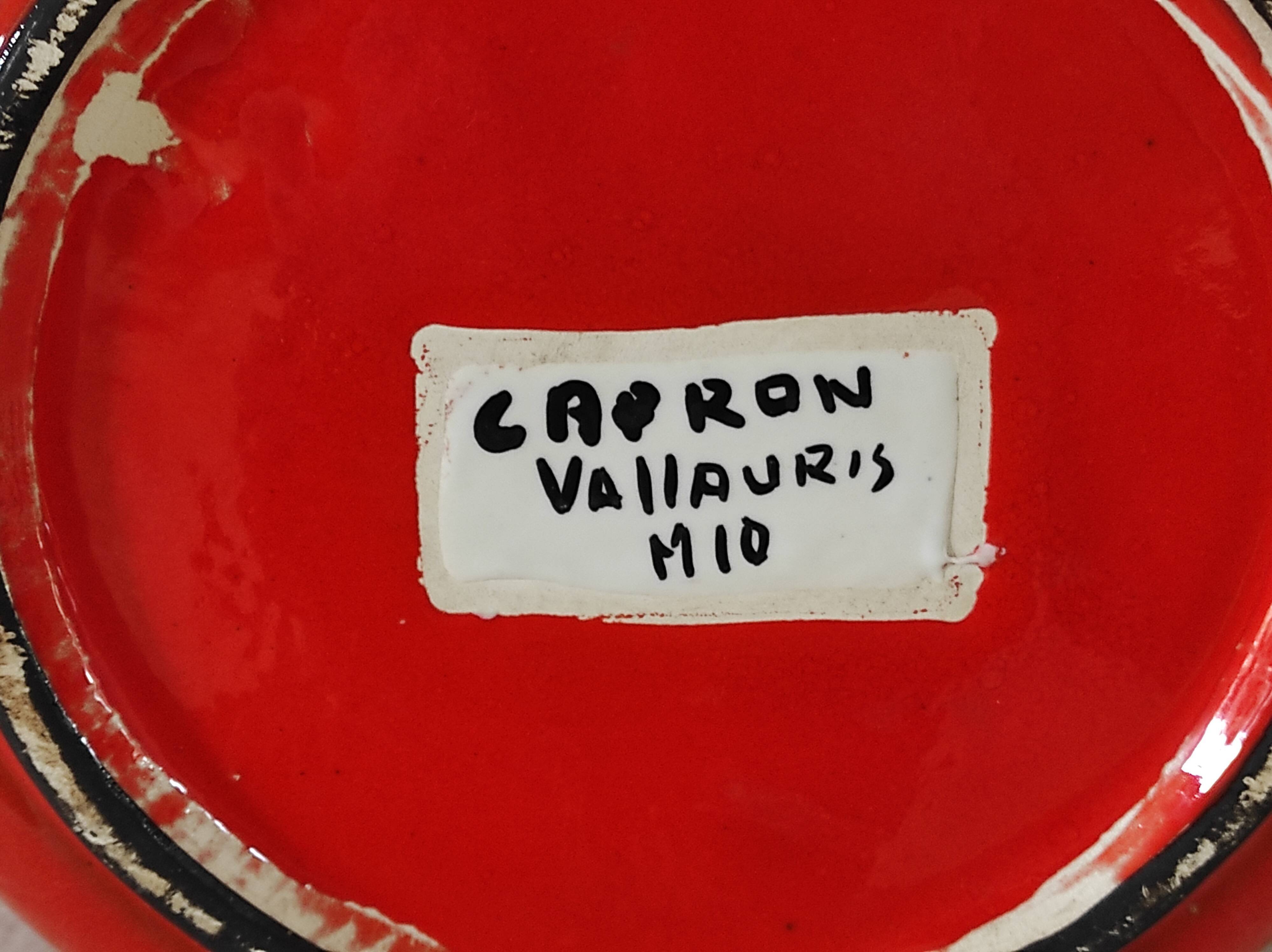 Red pot-pot vase by Roger Capron circa 1960