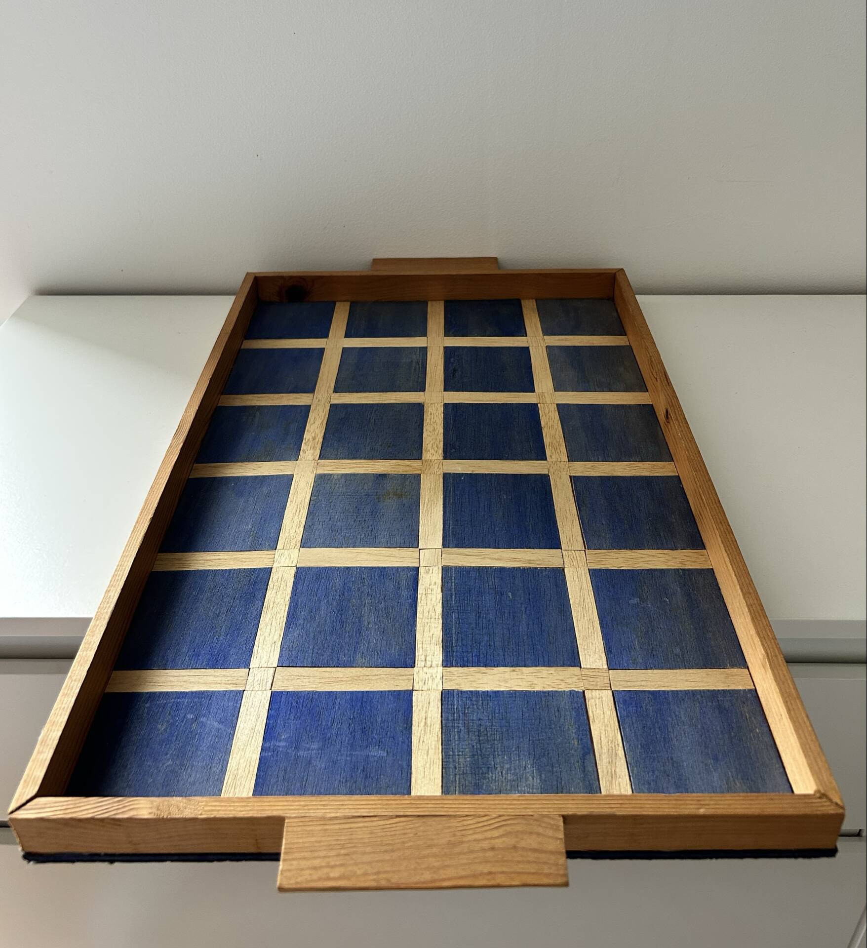 Blue checkered plate unique piece