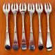 Christofle hemerocallis art nouveau, 6 oyster forks