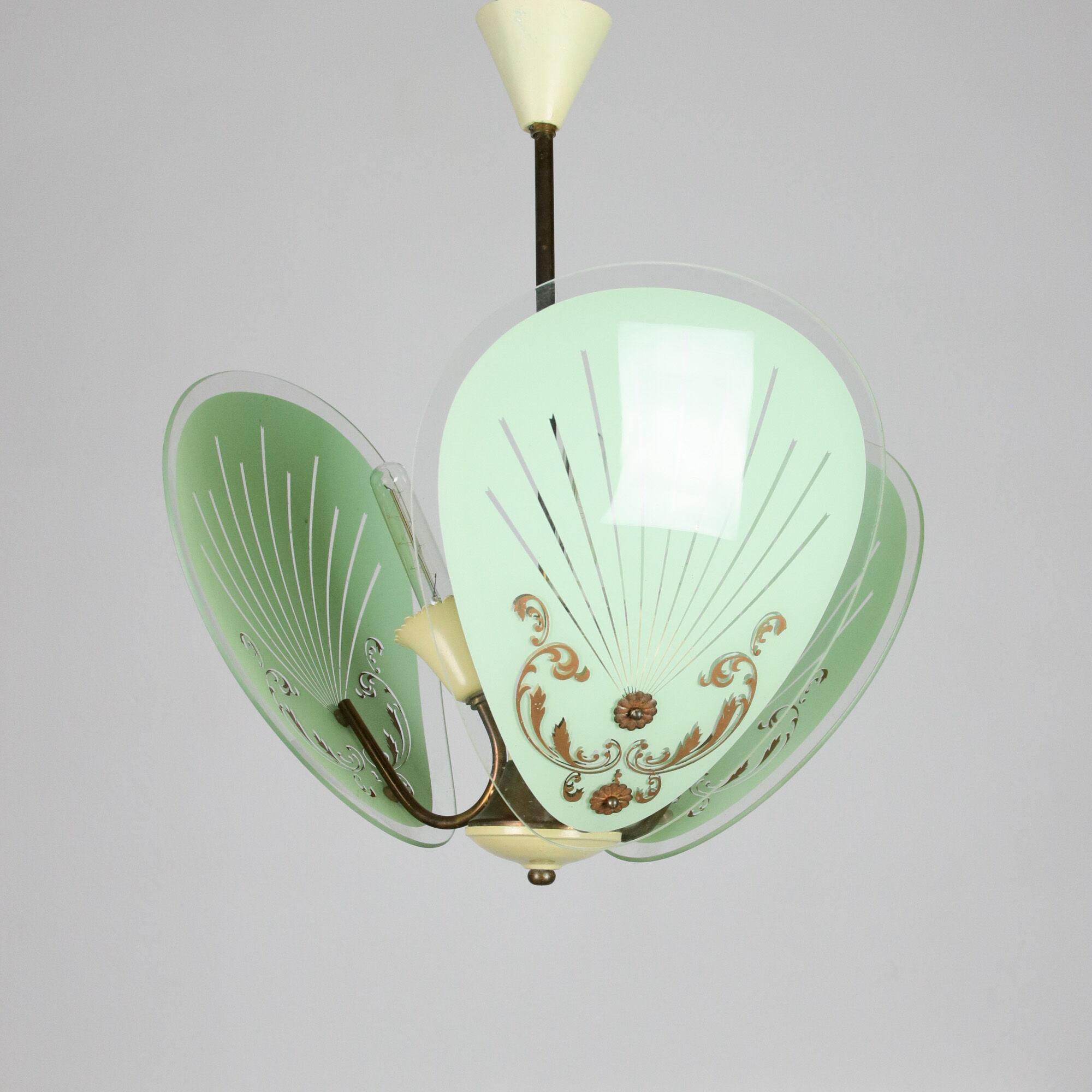 Vintage murano glass pendant light, 1950s