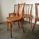 Set de 4 chaises bistrot en bois courbé, dossier épingle