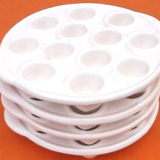 4 dishes / snail plates white ceramic 12 holes