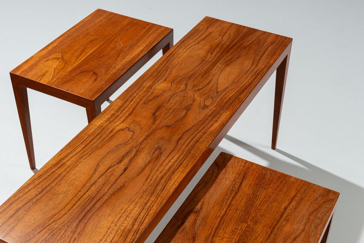 3 tables gigognes en teck par Severin Hansen pour Haslev, Danemark 1960