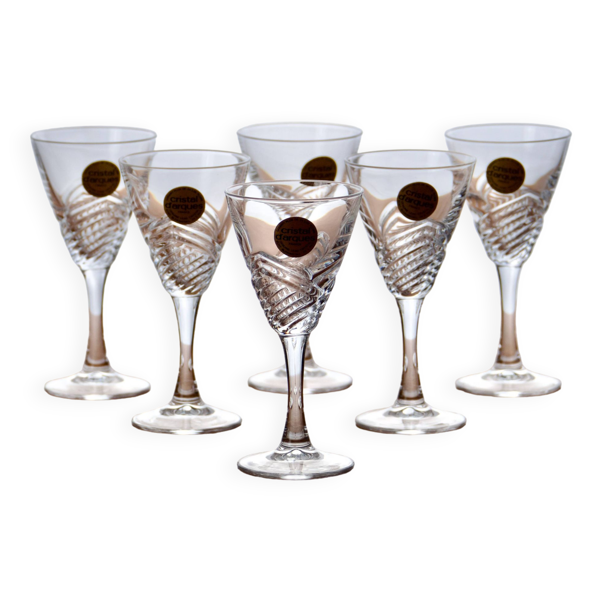 6 Arques crystal glasses Fuseau model