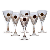 6 verres en cristal d'Arques modèle Fuseau
