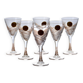 6 Arques crystal glasses Fuseau model